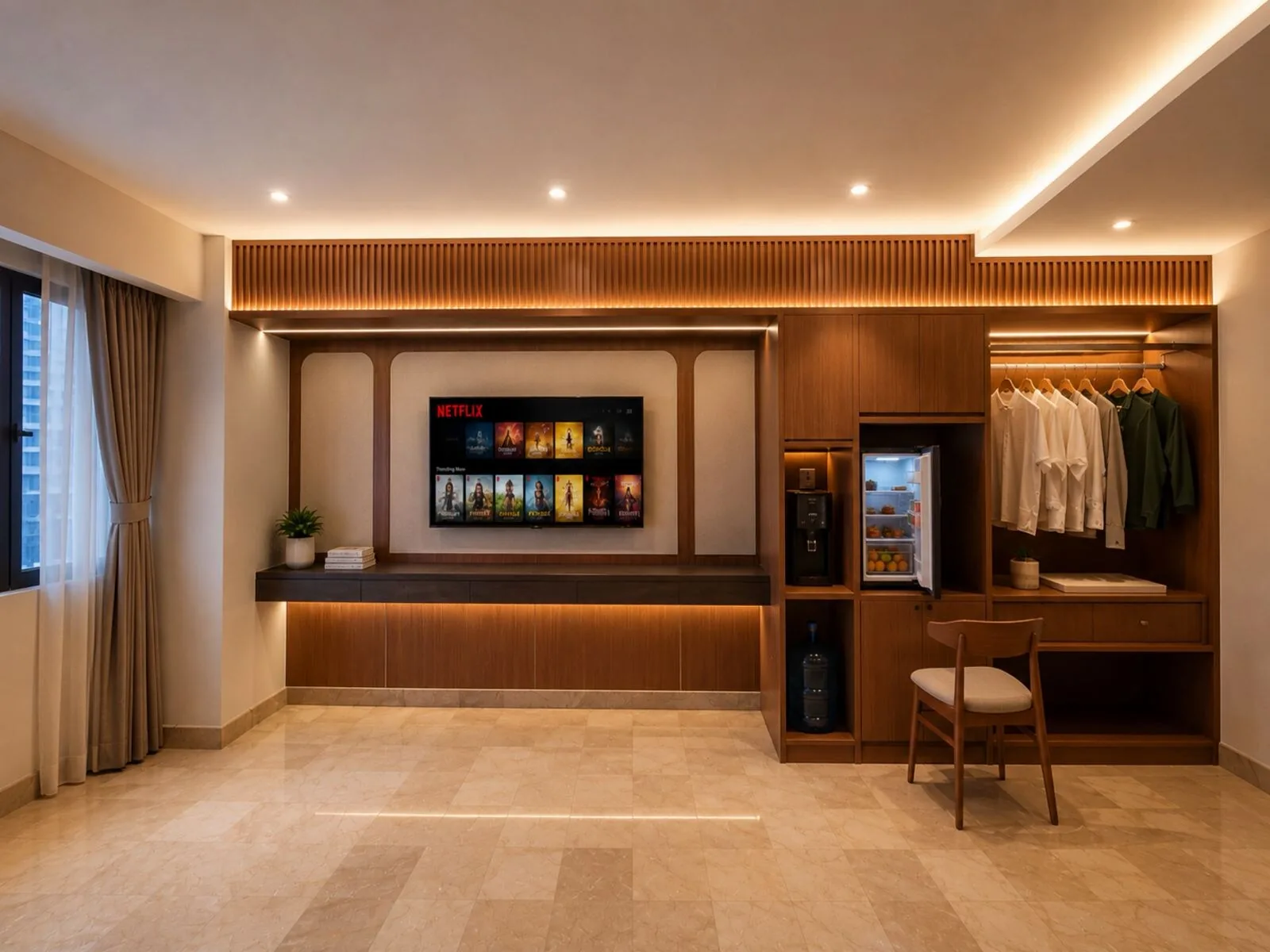 SanLiving Prime smart TV lounge and wardrobe