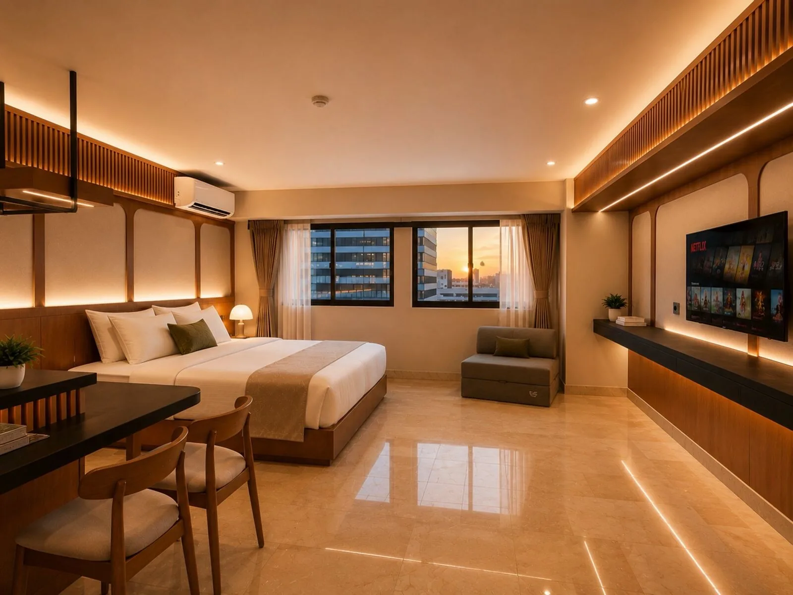 SanLiving Prime bedroom with breakfast bar